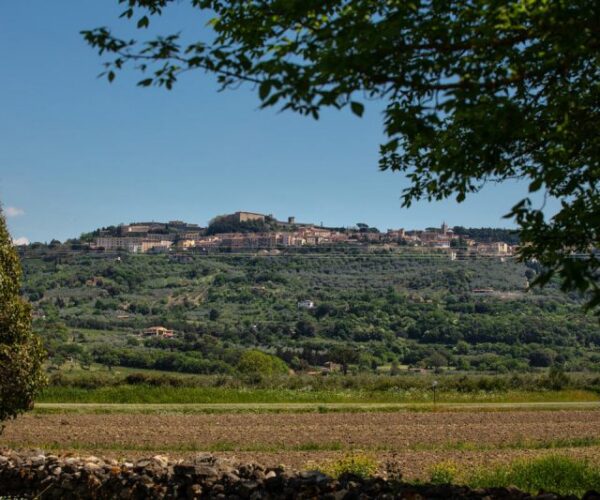 Giardino attrezzato nel Podere Lame a Tenuta Il Cicalino